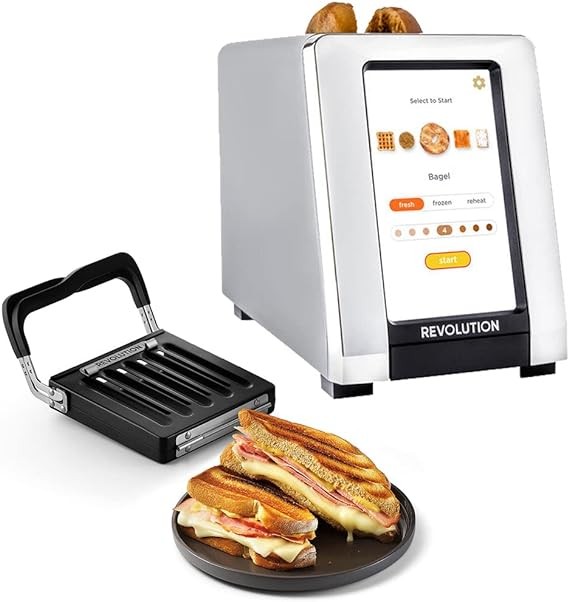 Revolution R180S High-Speed Touchscreen Toaster, 2-Slice Smart Toaster with Patented InstaGLO Technology & Revolution Toastie Panini Press