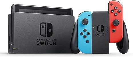 2021 Nintendo Switch Console 32GB Console with Neon Blue and Neon Red Joy-Con, 6.2" Touchscreen LCD Display + Carrying Case + 12 Month Switch Online Membership + Hubxcel HDMI Holiday Bundle