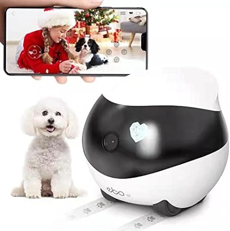 Enabot Pet Camera Home Security Camera, Movable Indoor WiFi Cam, 2 Way Talk, Night Vision,1080P Video, Self Charging Rechargeable Wireless Camera for Pet/Baby/Elderly