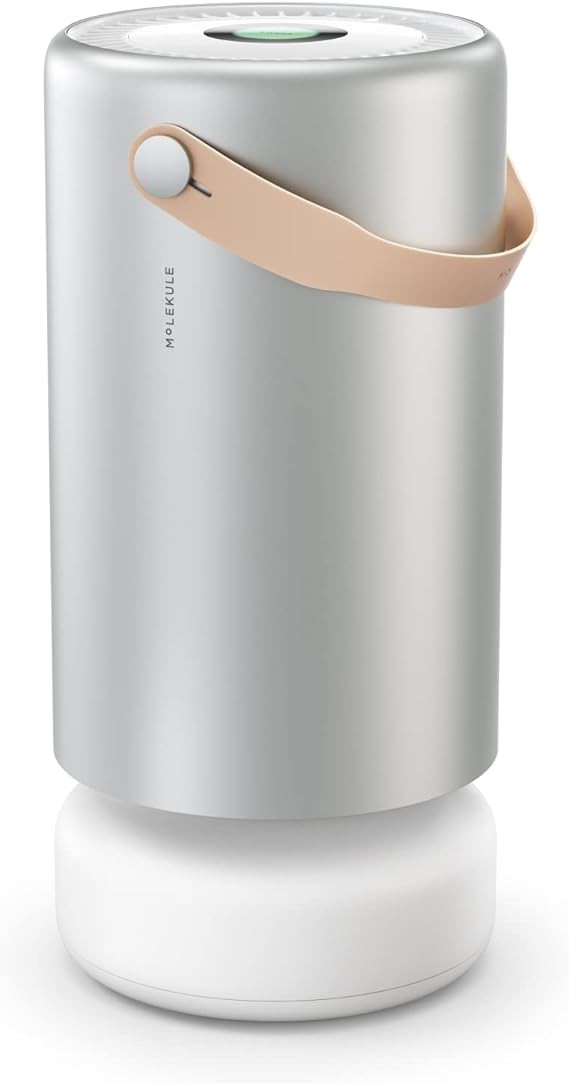 Molekule Air Pro | Air Purifier for Large Rooms up to 1000 sq. ft. w/PECO-HEPA Tri-Power Technology, for Allergens, Smoke, Mold, Bacteria, Viruses & Pollutants for Clean Air - Silver, Alexa-Compatible